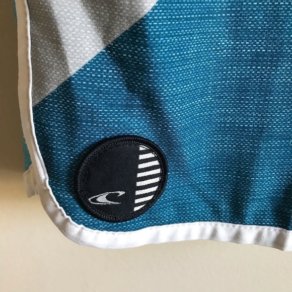 O’Neill Hybrid Board Swim Shorts Blue Yellow White Size 34 - Picture 9 of 10